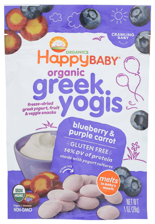 Happy Baby Organic Greek Yogis on white background