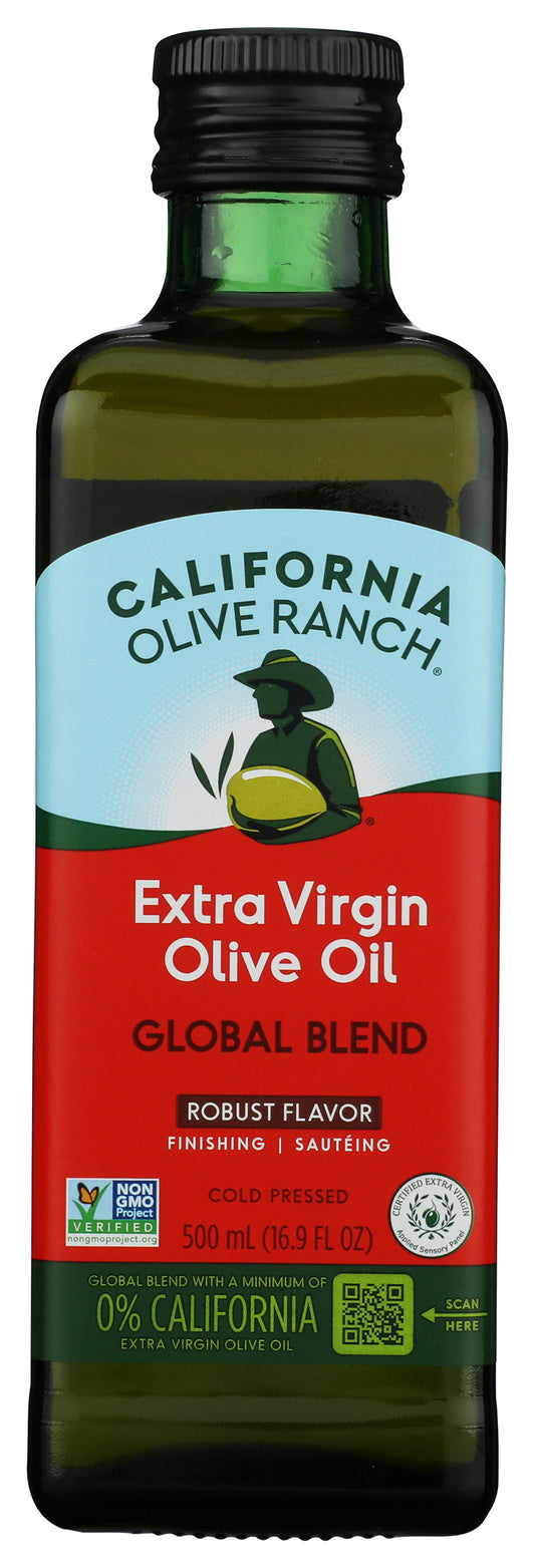California Olive Ranch olive oil bottle on white background