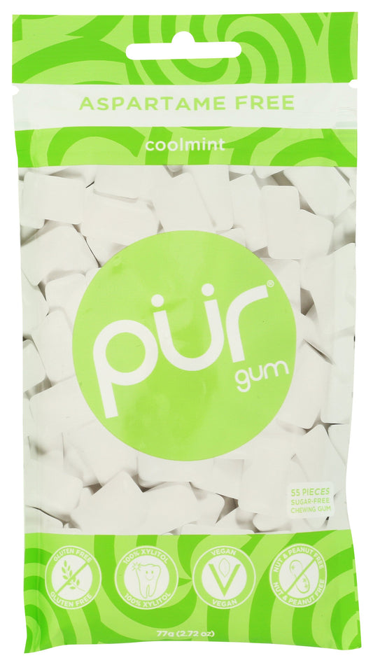 Pur Cool Mint Gum on white background