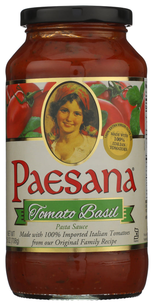 Paesana Tomato Basil Pasta Sauce on white background