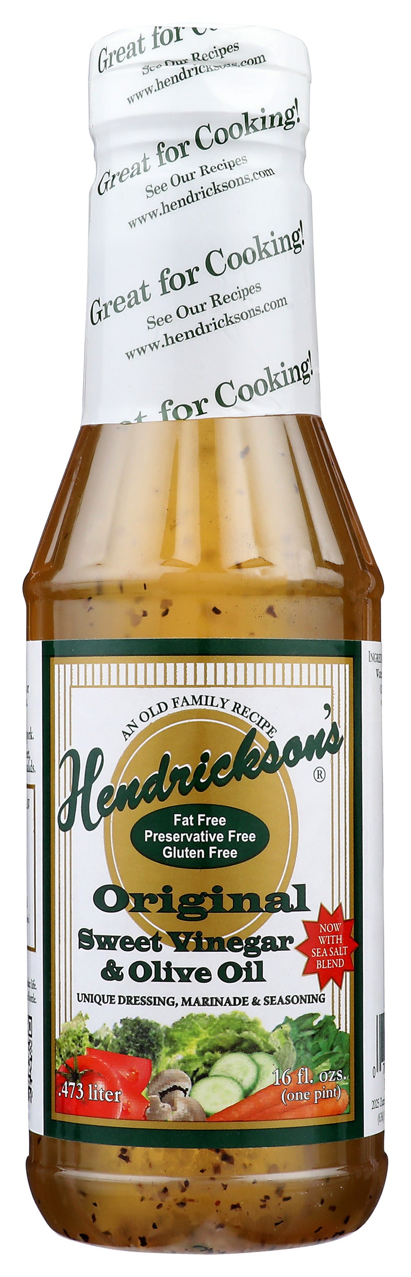 Hendrickson's Sweet Vinegar & Olive Oil bottle on white background