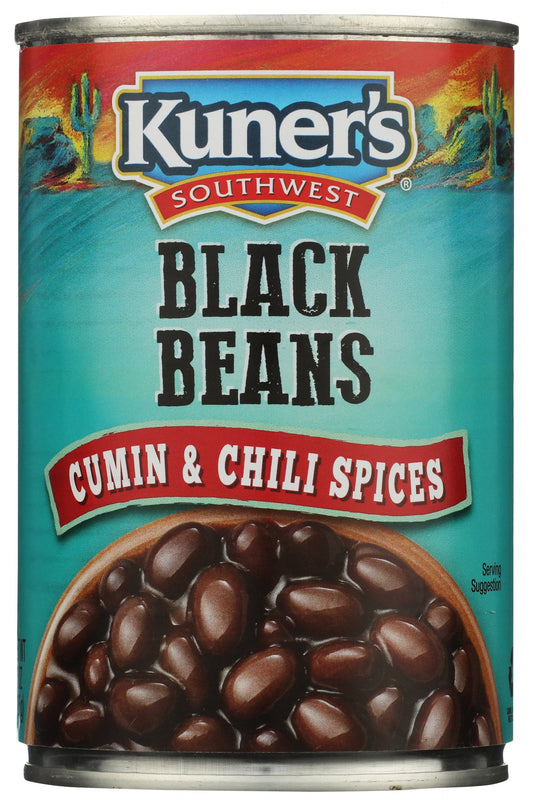Kuner'S Southwest Black Beans With Cumin And Chili Spices on white background