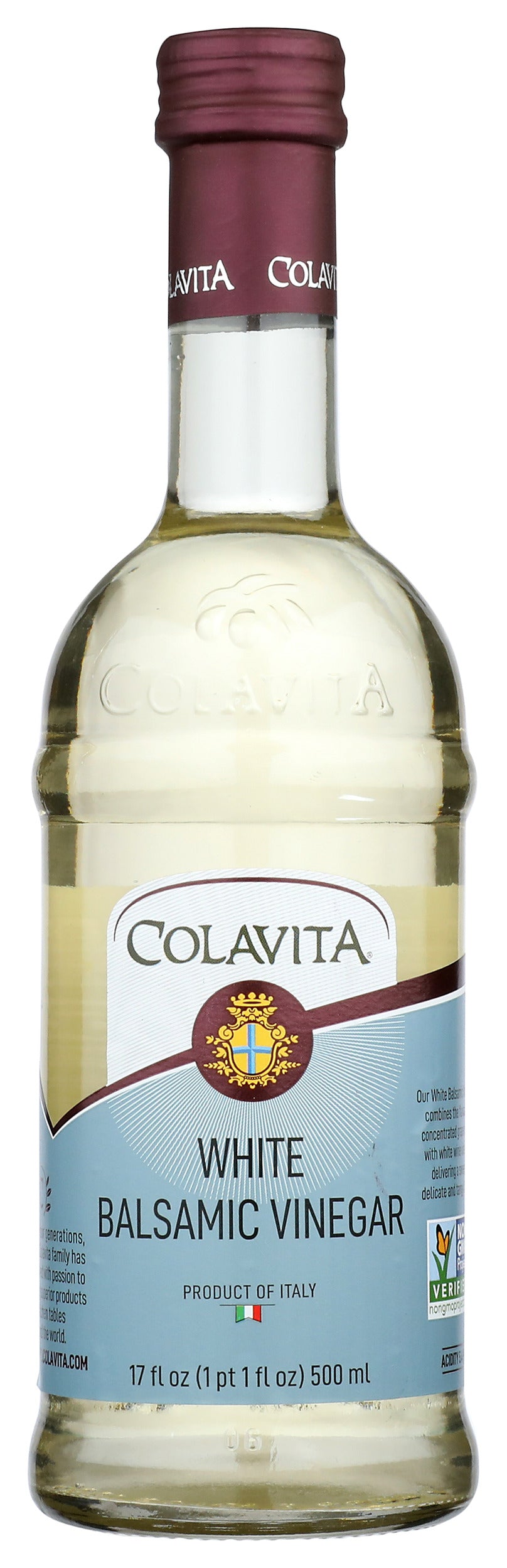 Colavita White Balsamic Vinegar on white background