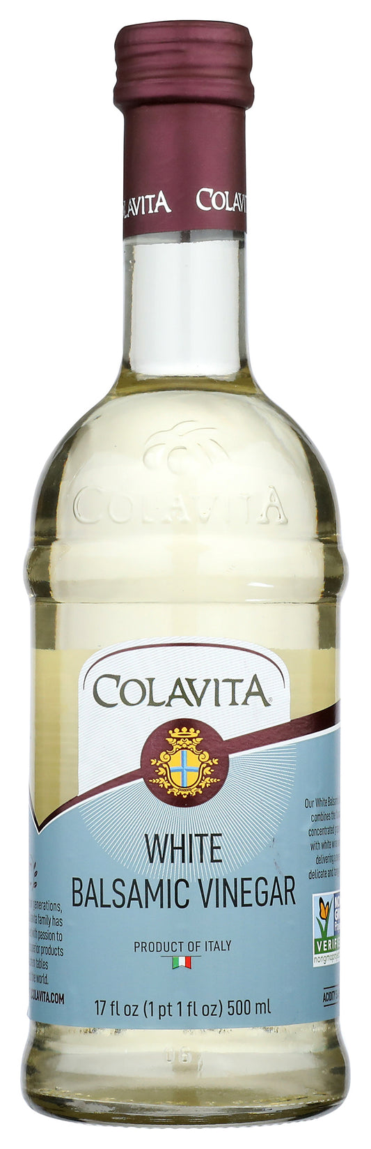 Colavita White Balsamic Vinegar on white background
