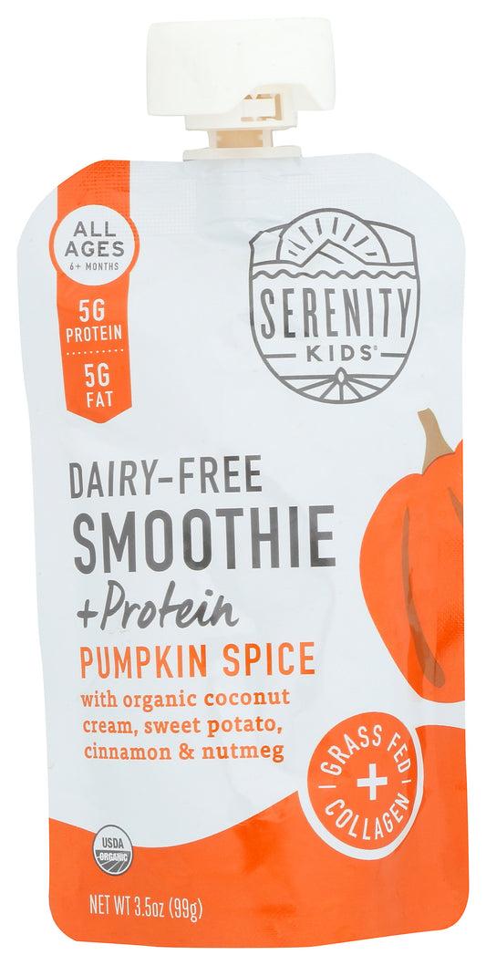 Serenity Kids Dairy Free Smoothie pouch on white background