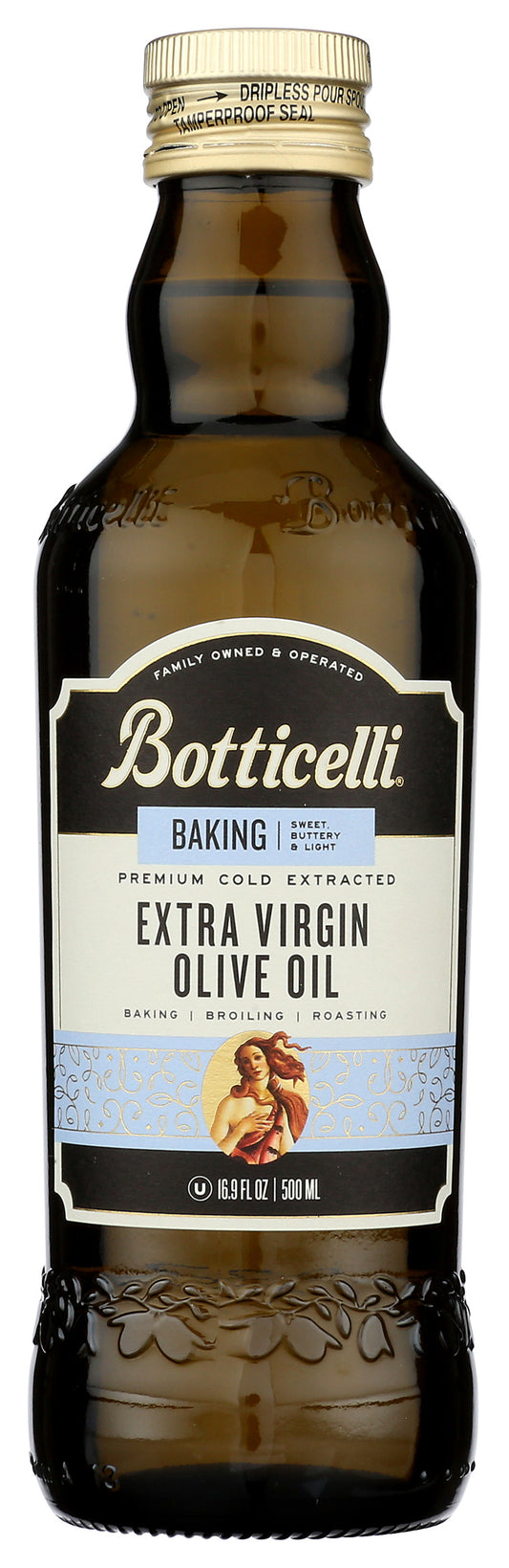 Botticelli Baking Extra Virgin Olive Oil on white background