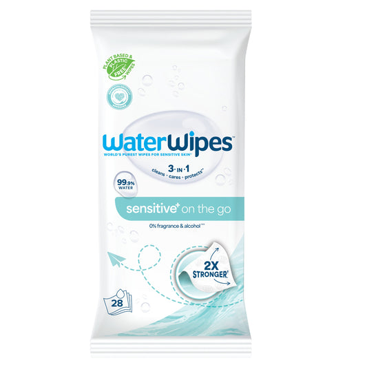 Waterwipes baby wipes on white background