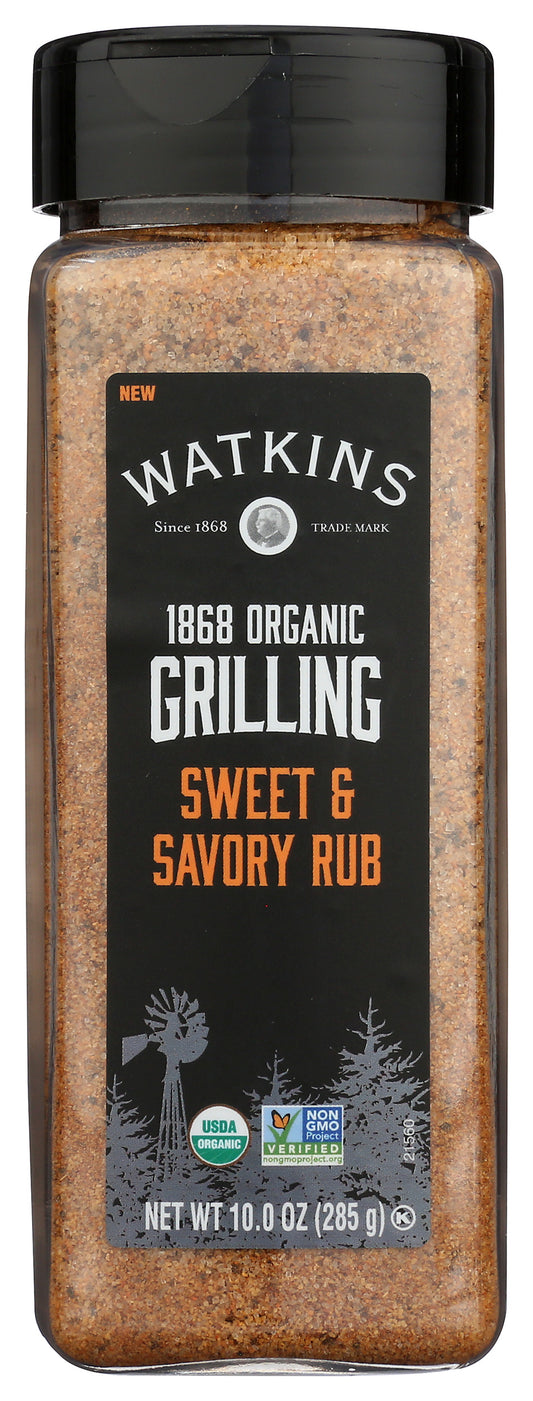 Watkins sweet and savory rub on white background