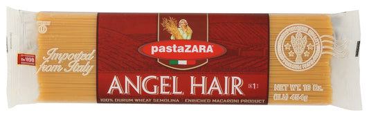 Pasta Zara angel hair on white background