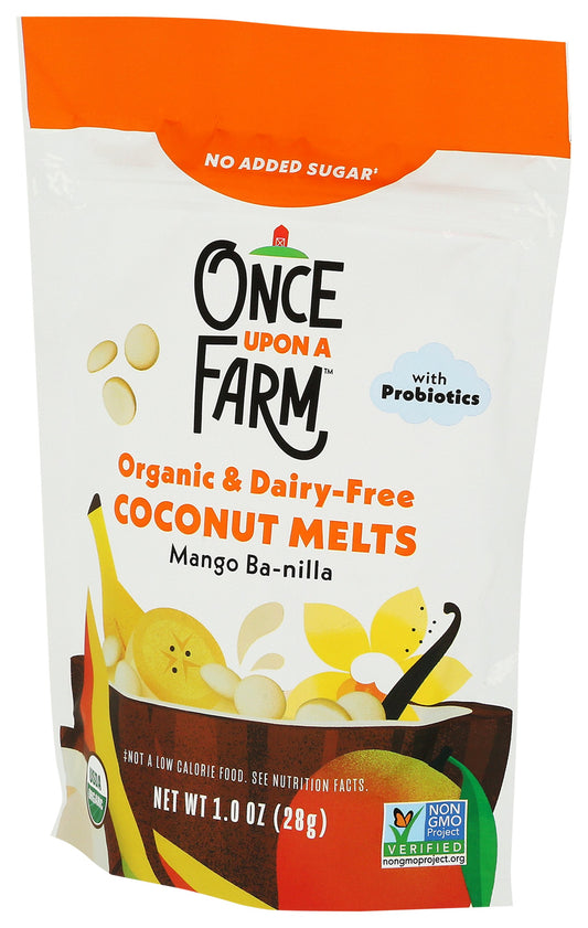 Once Upon A Farm Coconut Mango Banana Vanilla Melts on white background