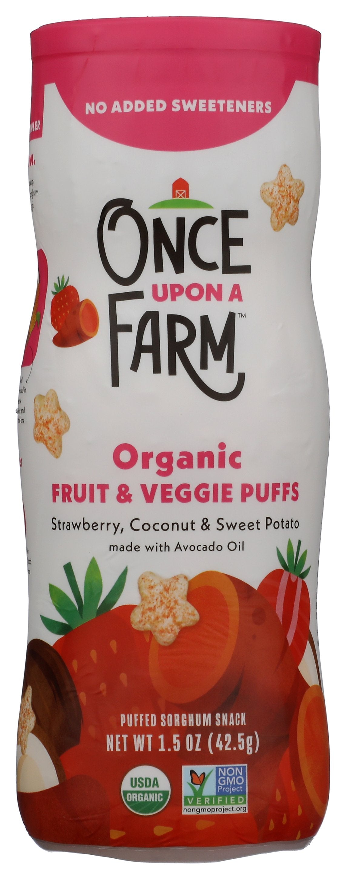 Once Upon A Farm baby puffs on white background
