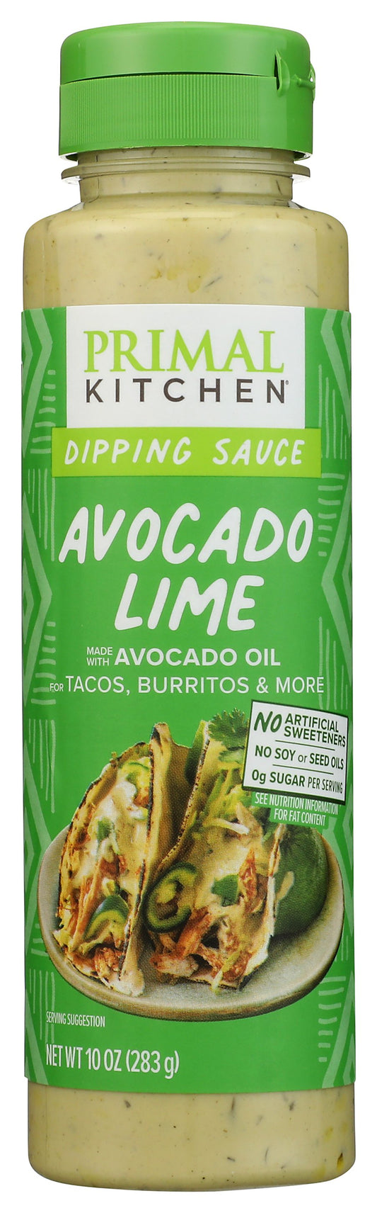 Primal Kitchen Avocado Lime Dipping Sauce on white background