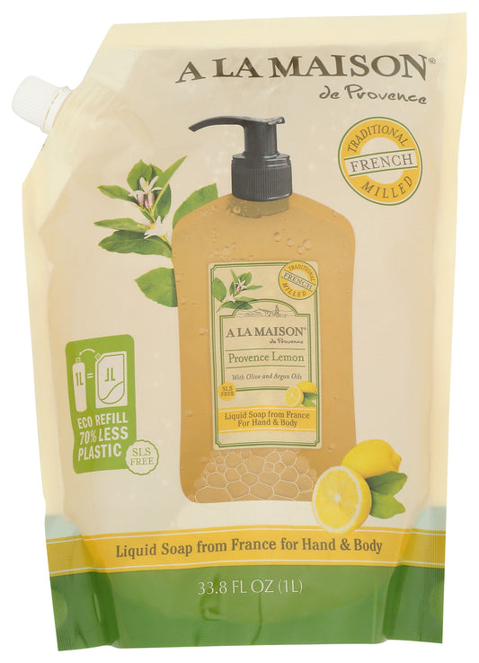 A La Maison De Provence liquid soap refill pouch on white background
