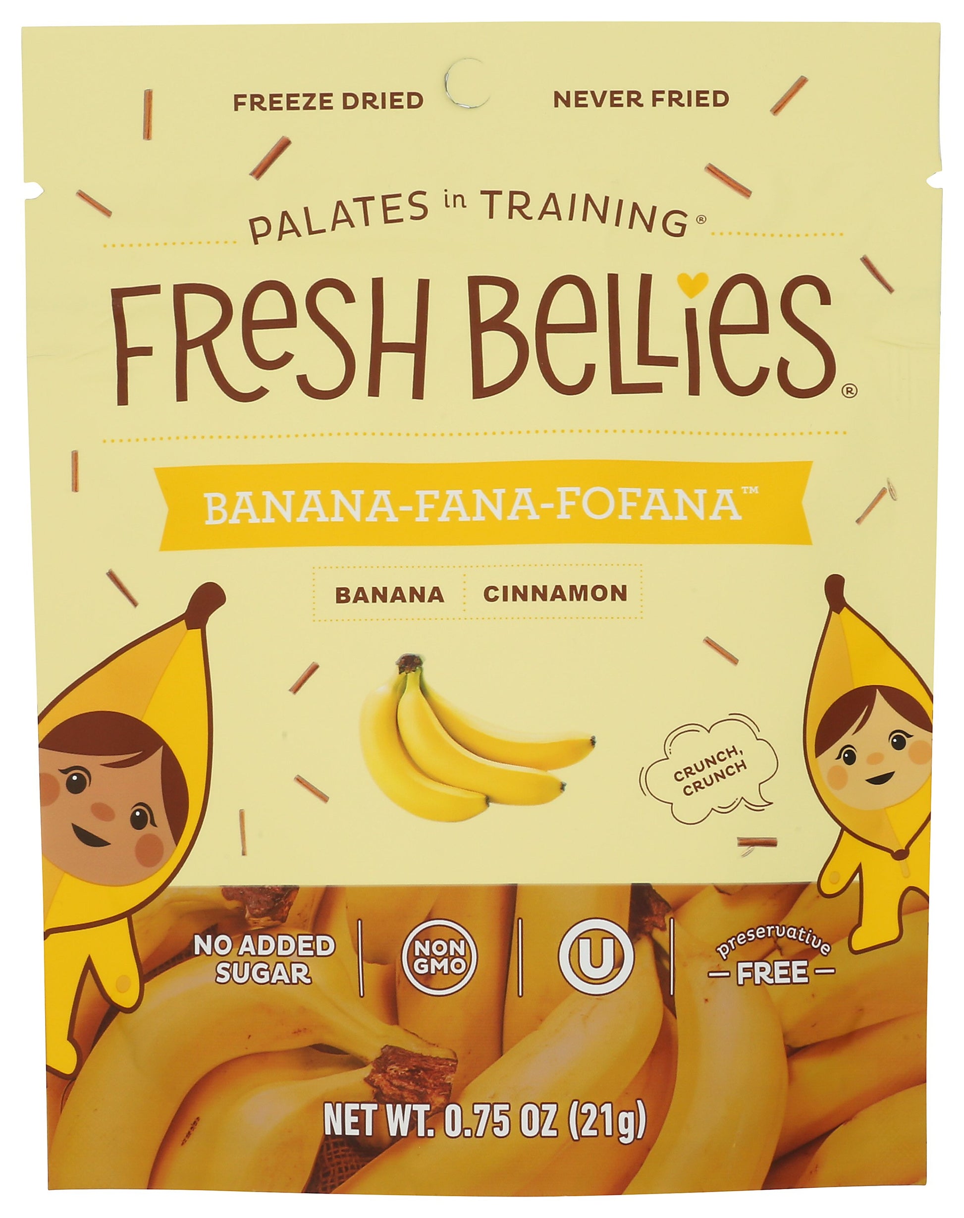 Fresh Bellies snack on white background