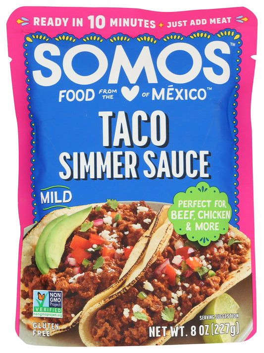 Somos Taco Simmer Sauce on white background