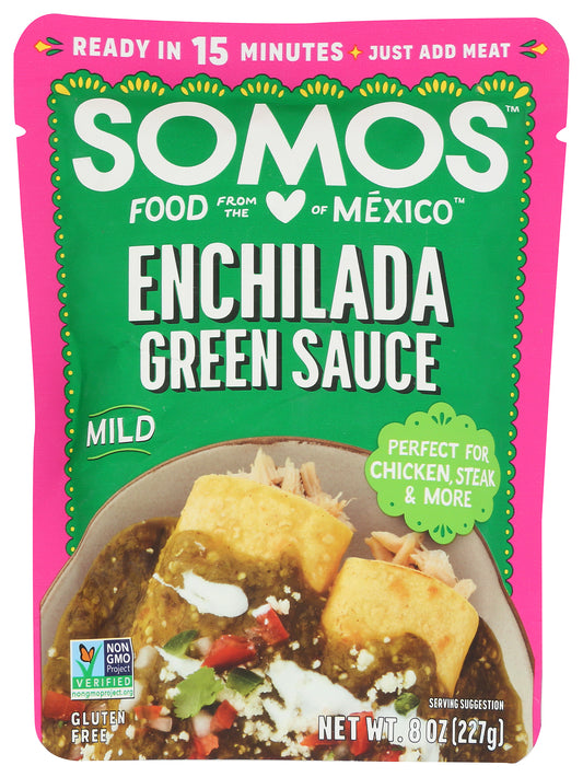 Somos Green Enchilada Sauce pouch on white background