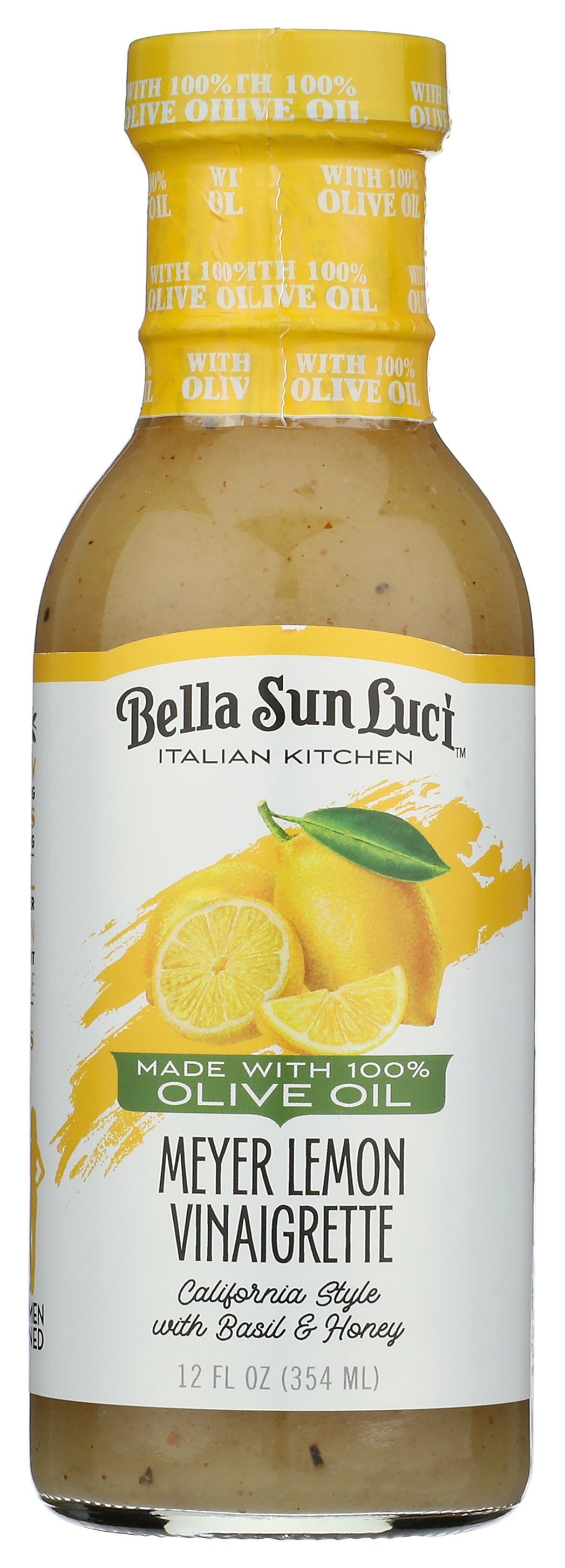 Bella Sun Luci vinaigrette bottle on white background