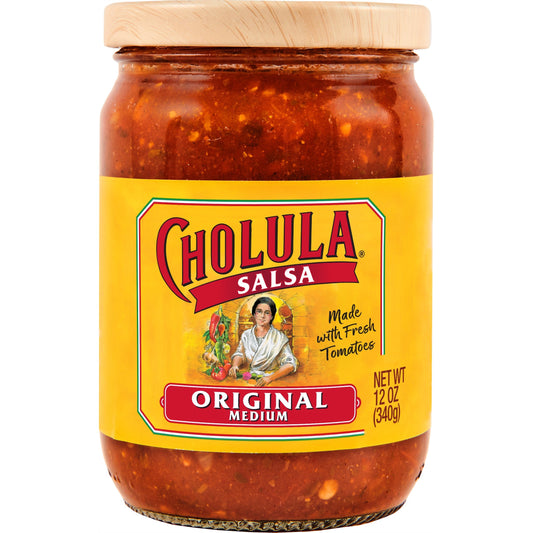 Cholula Original Medium Salsa on white background