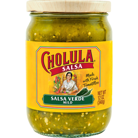 Cholula Salsa Verde on white background