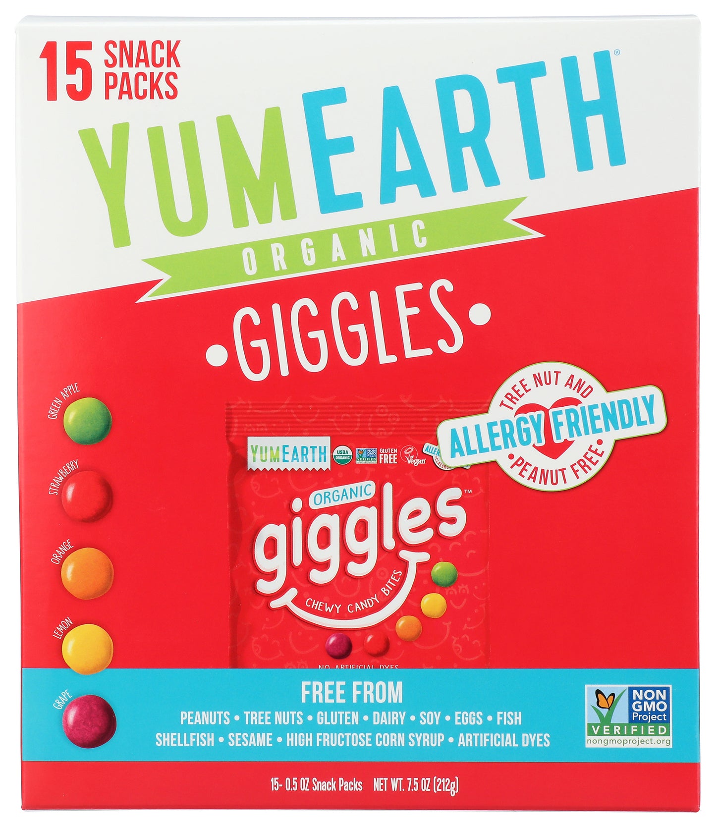 Yumearth Organic Giggles Candy Box on white background