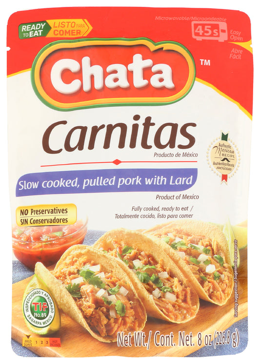 Chata Pork Carnitas pouch on white background