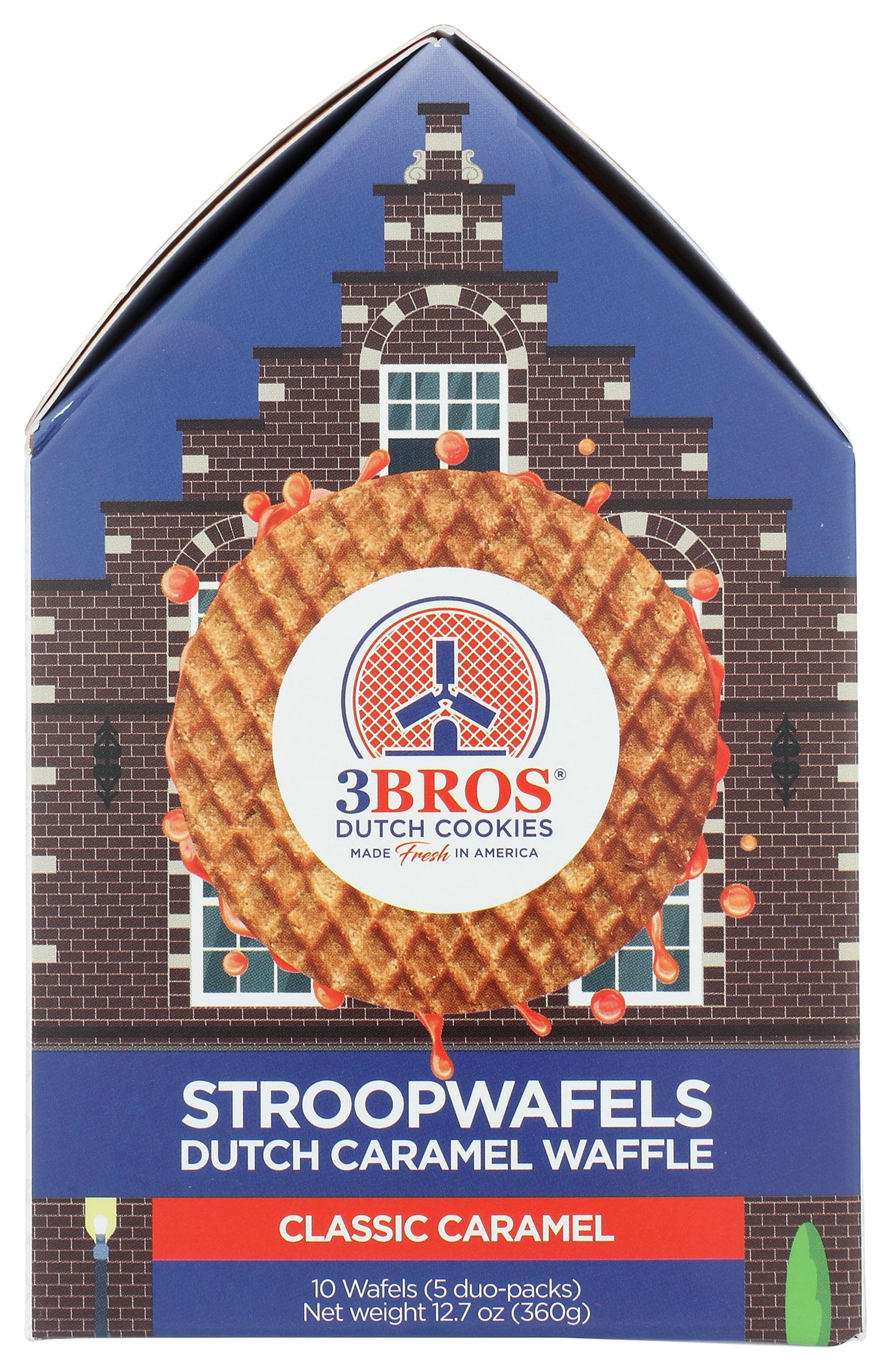 3Bros Dutch Cookies Classic Caramel Stroopwafel on white background