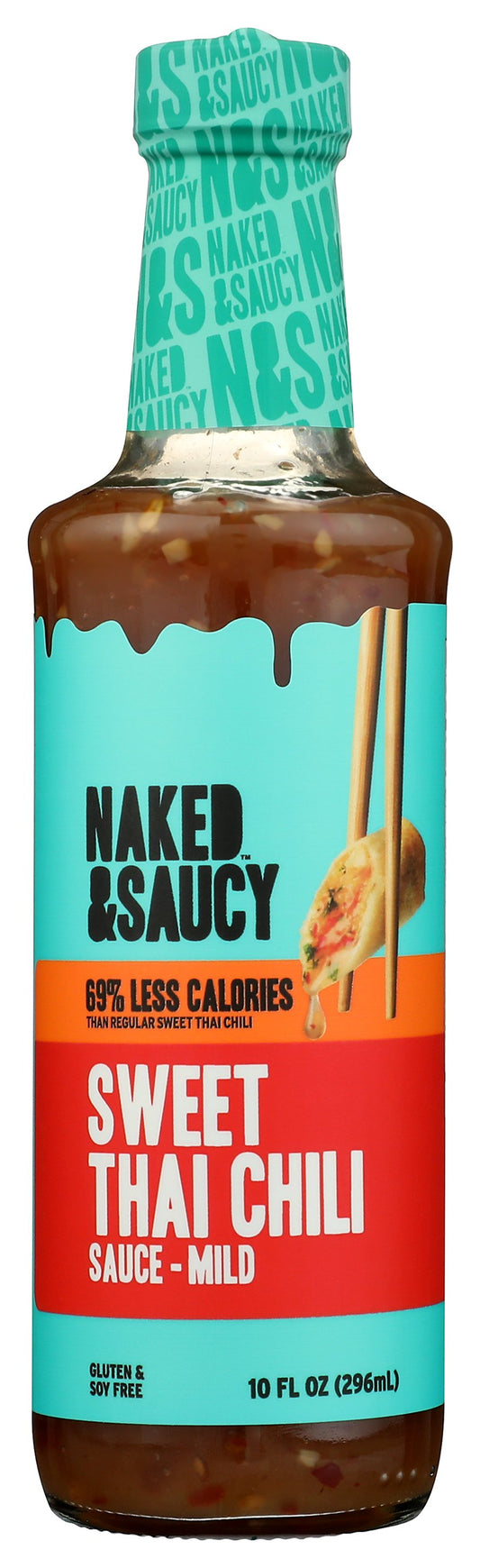 Naked & Saucy Sweet Thai Chili Sauce on white background