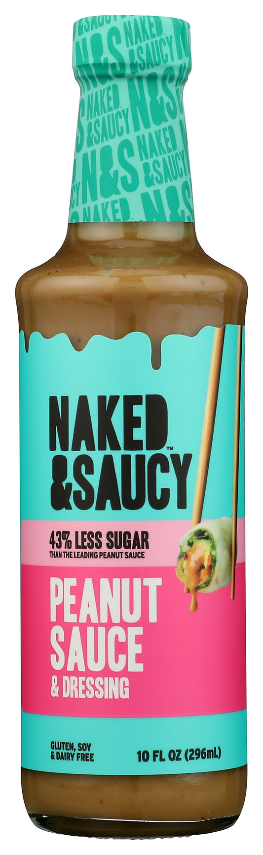 Naked & Saucy Peanut Sauce on white background