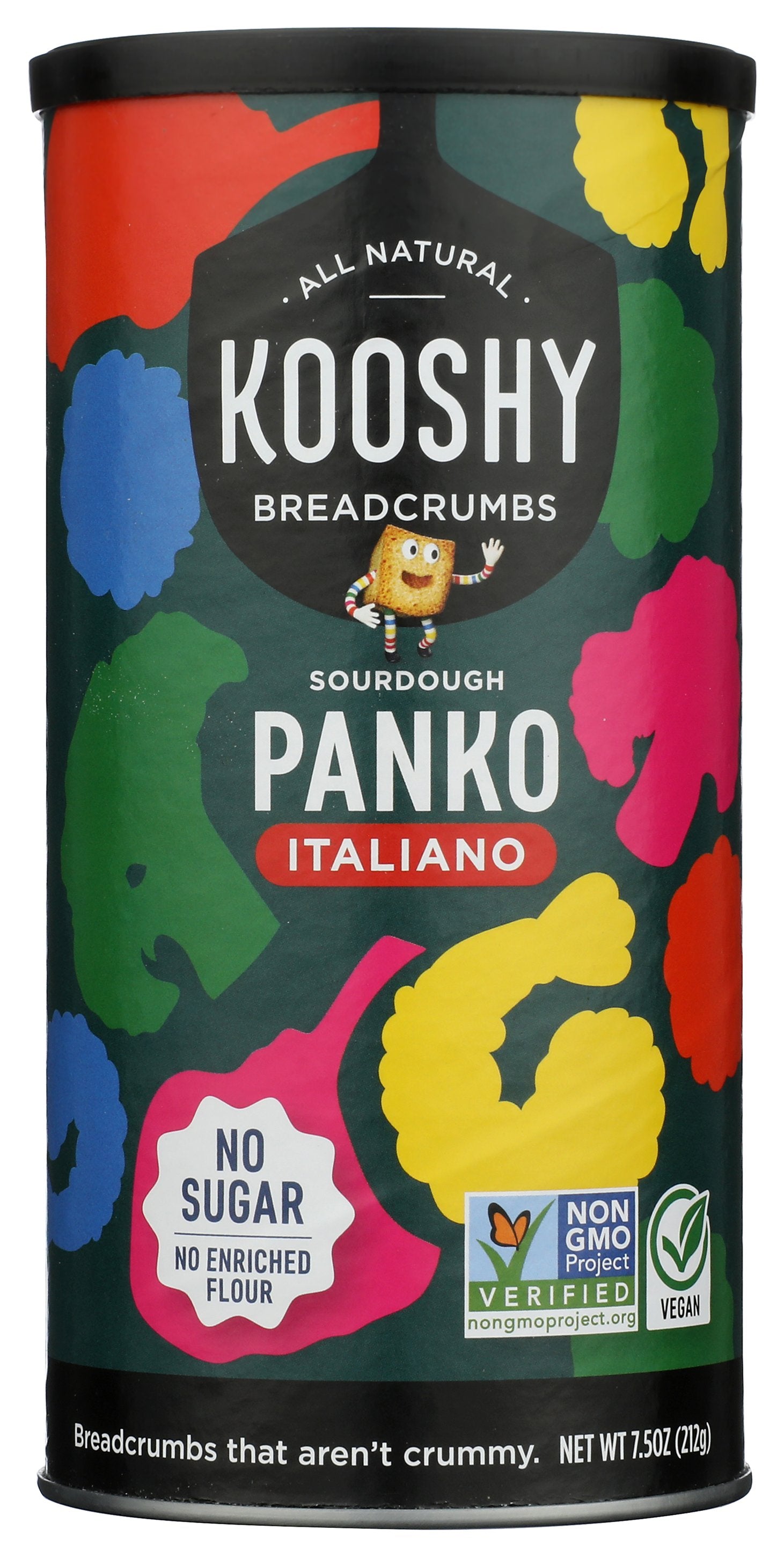 Kooshy Crountons Sourdough Panko Breadcrumbs on white background