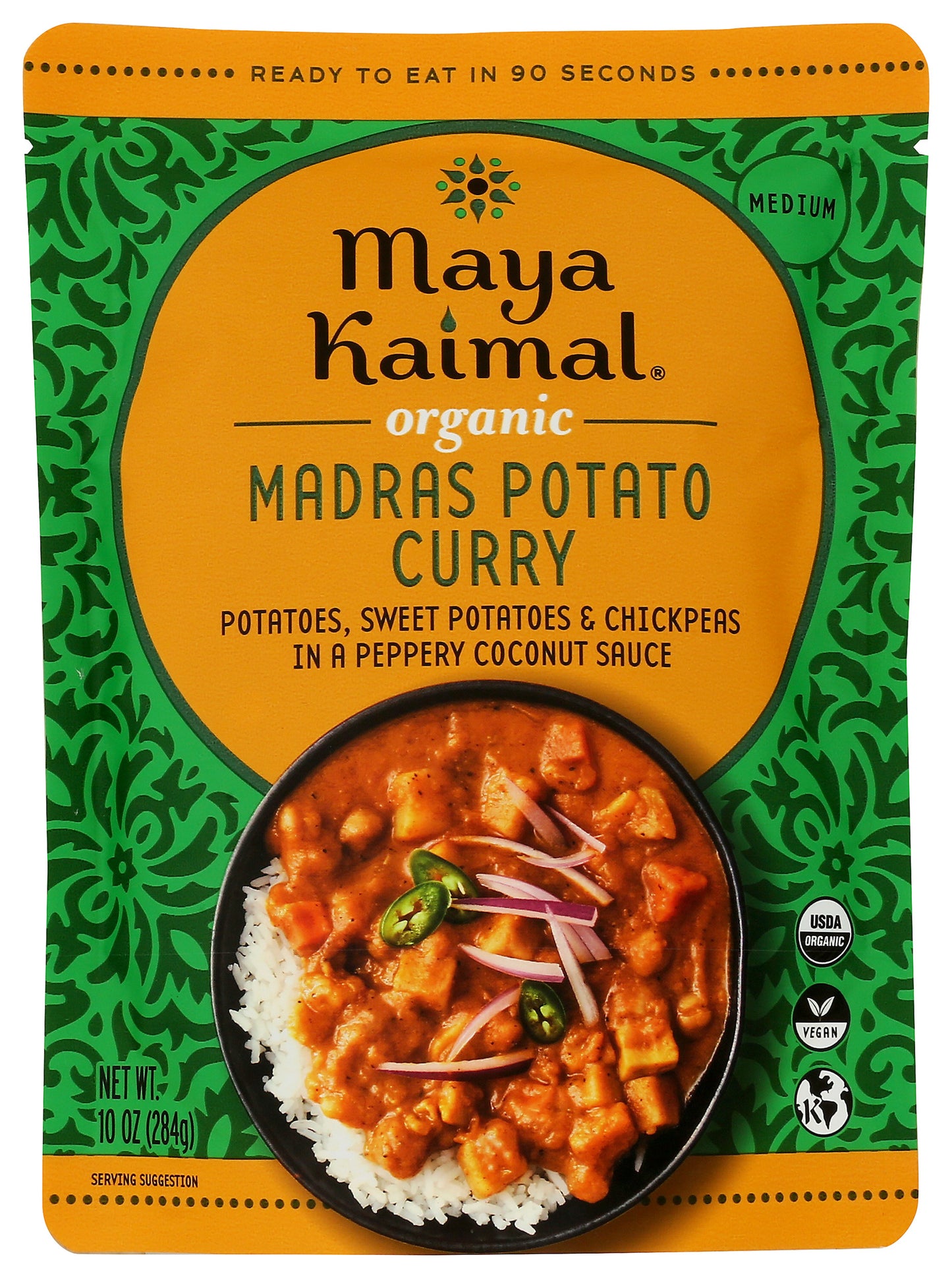 Maya Kaimal Foods Madras Potato Curry on white background