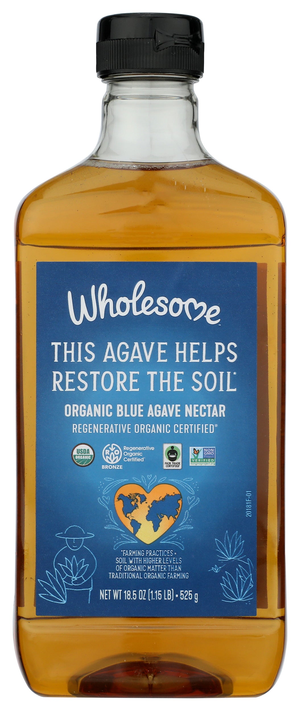 Wholesome Blue Agave Nectar on white background