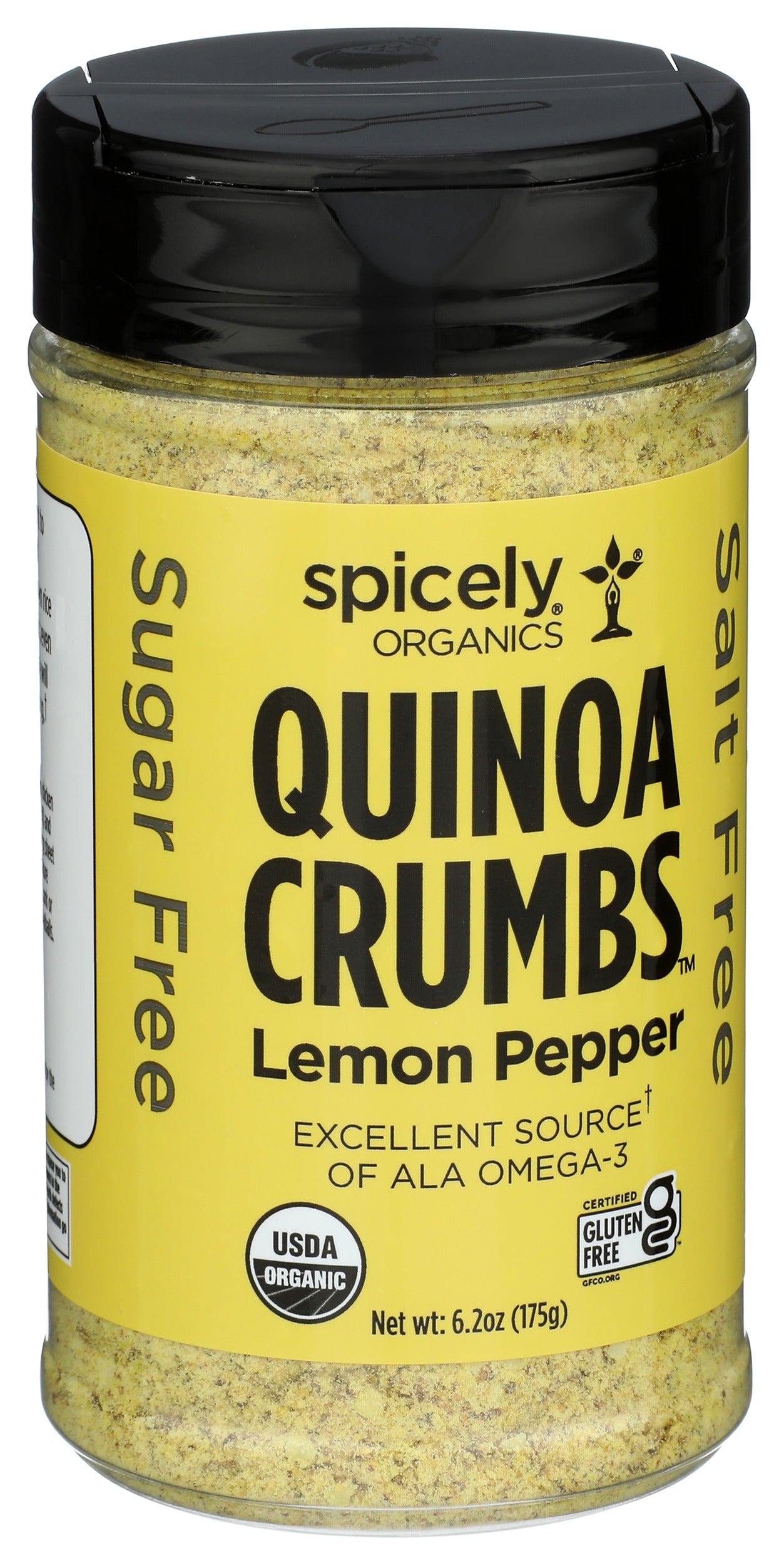 Spicely Organics Organic Lemon Pepper Quinoa Crumbs on white background