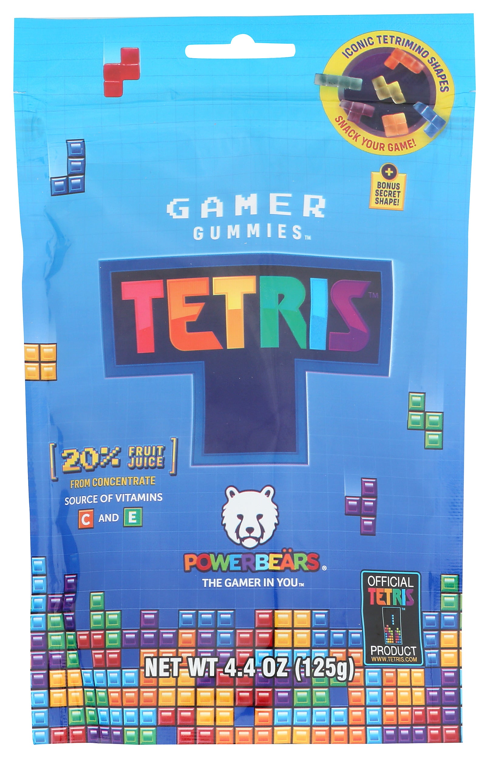 Powerbears Tetris Gamer Gummy Candy on white background
