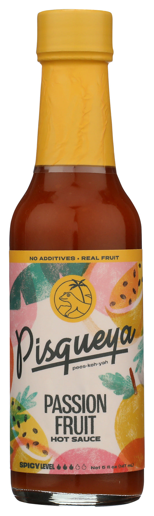 Pisqueya hot sauce bottle on white background