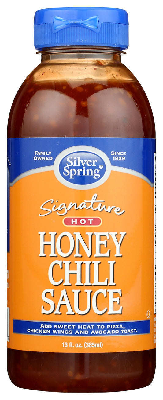 Silver Springs Hot Honey Chili Sauce on white background