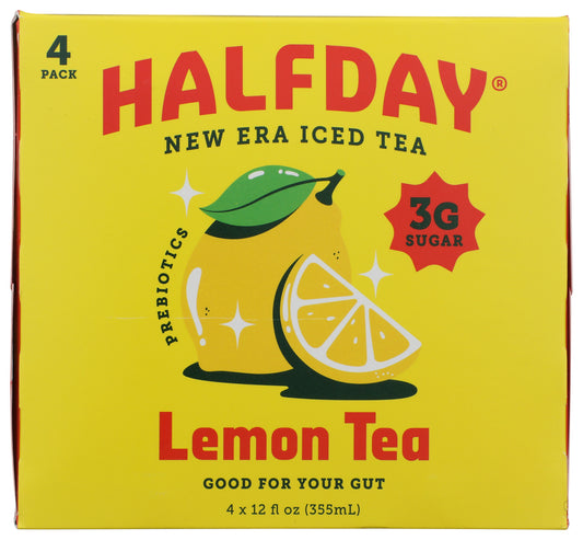 Halfday Iced Tea Lemon 4 pack on white background