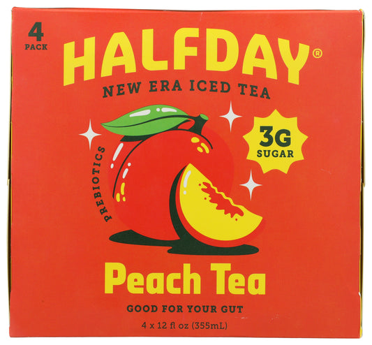 Halfday Peach Iced Tea on white background