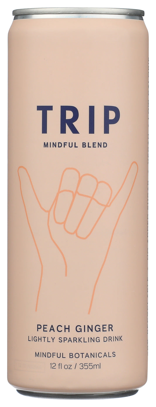 Trip Peach Ginger Sparkling Water on white background