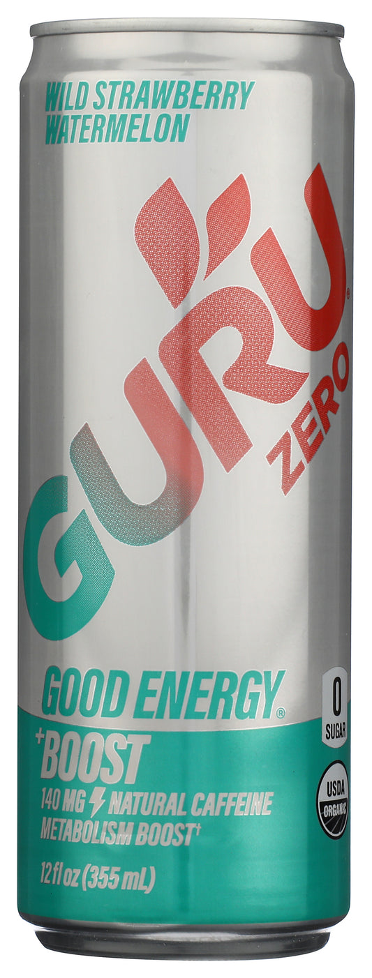 Guru Energy Drink on white background