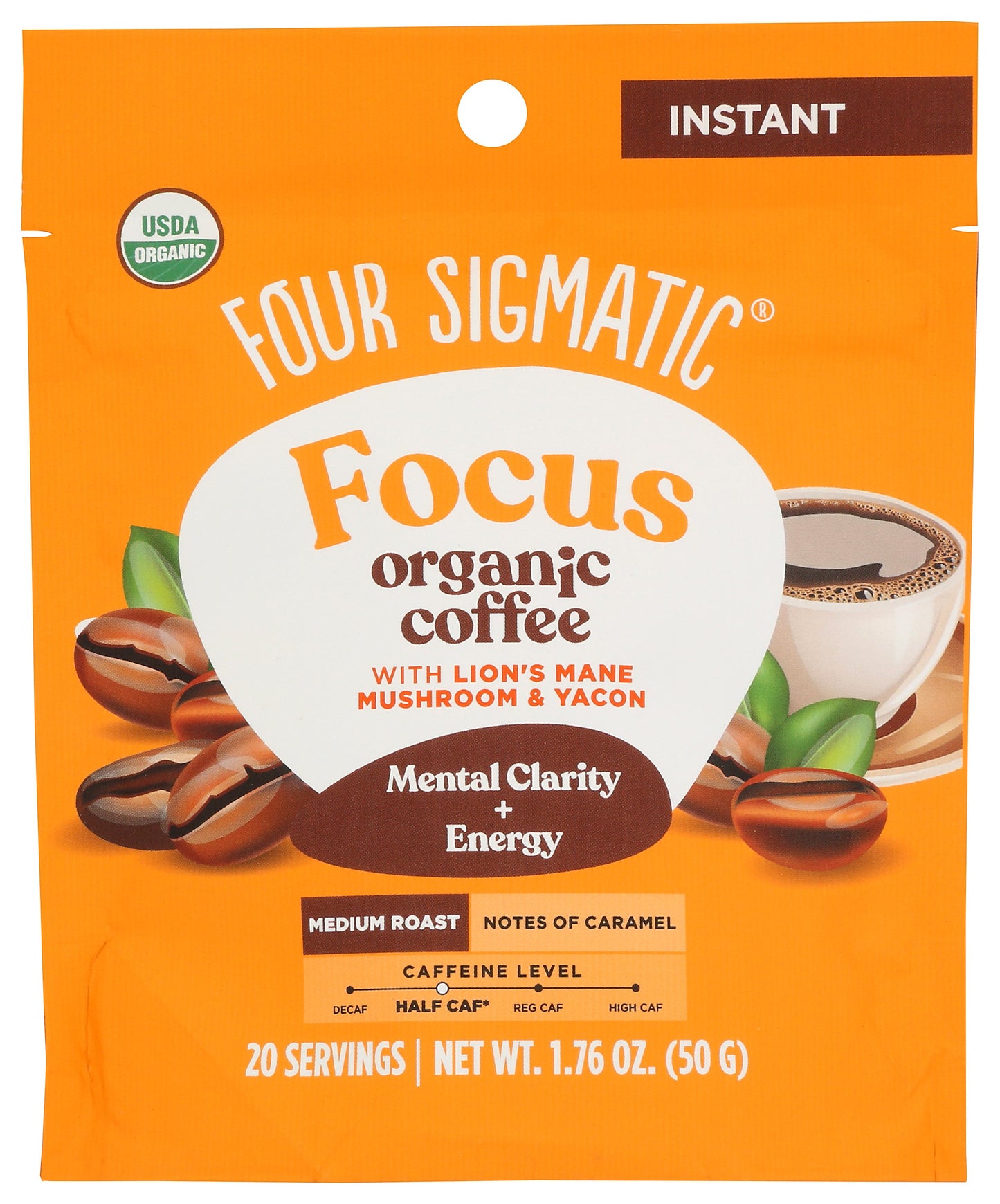 Four Sigmatic Instant Coffee on white background