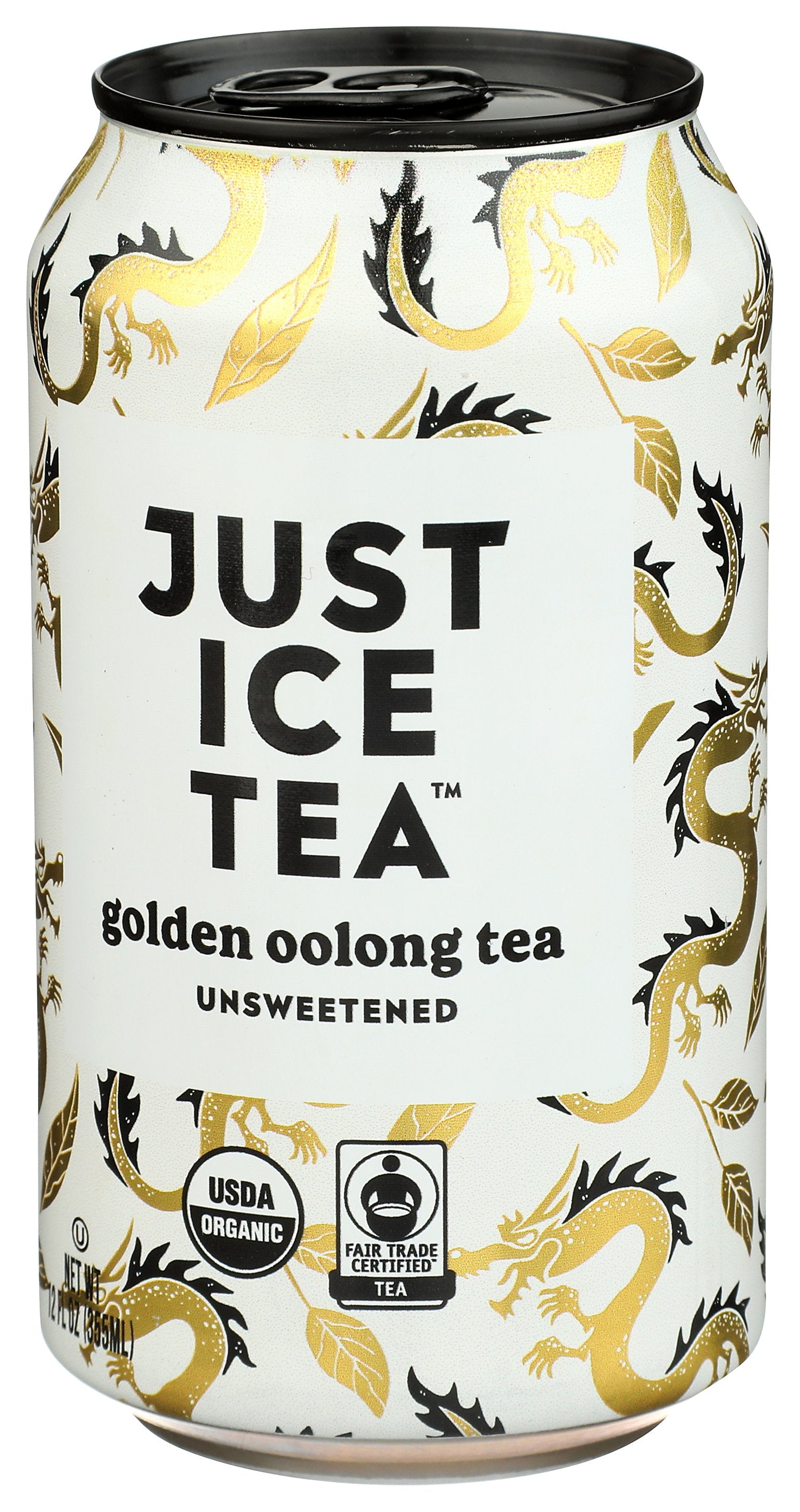 Just Ice Tea Golden Oolong tea can on white background
