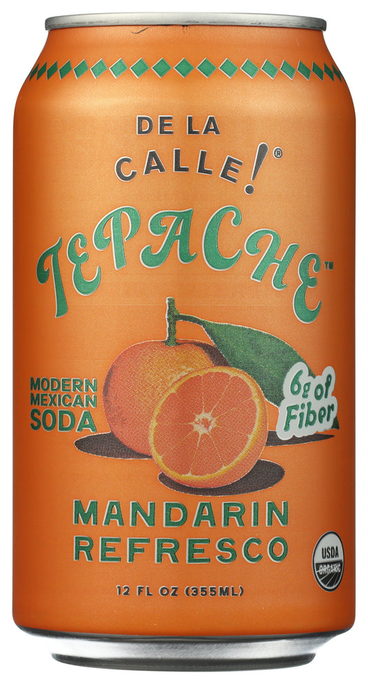 De La Calle Mandarin Tepache Soda on white background