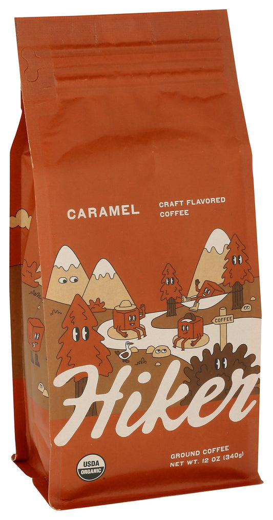 Hiker Coffee ground coffee on white background