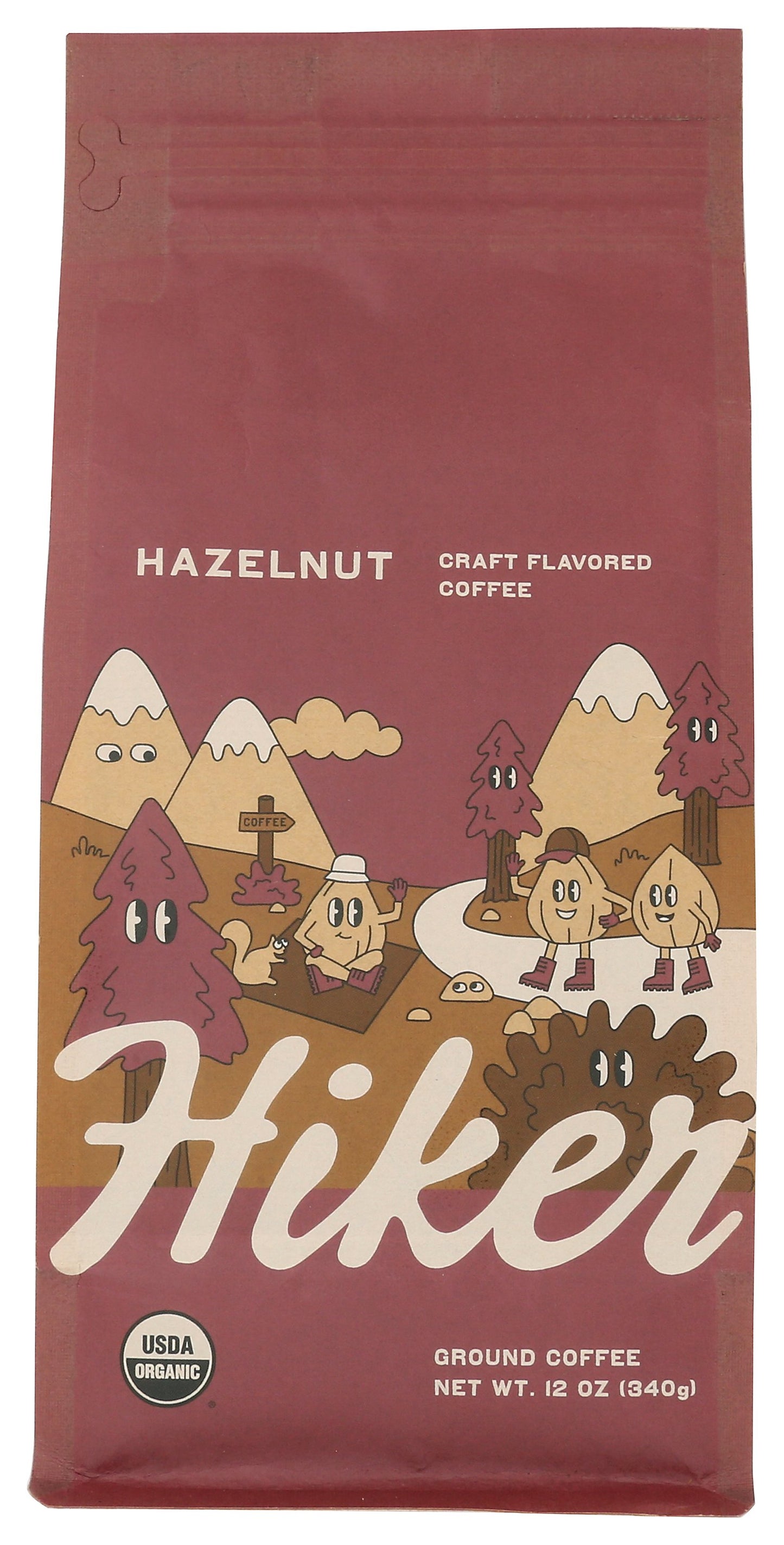 Hiker Coffee ground coffee on white background