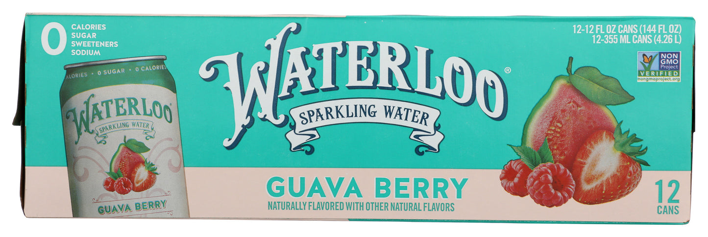 Waterloo sparkling water on white background