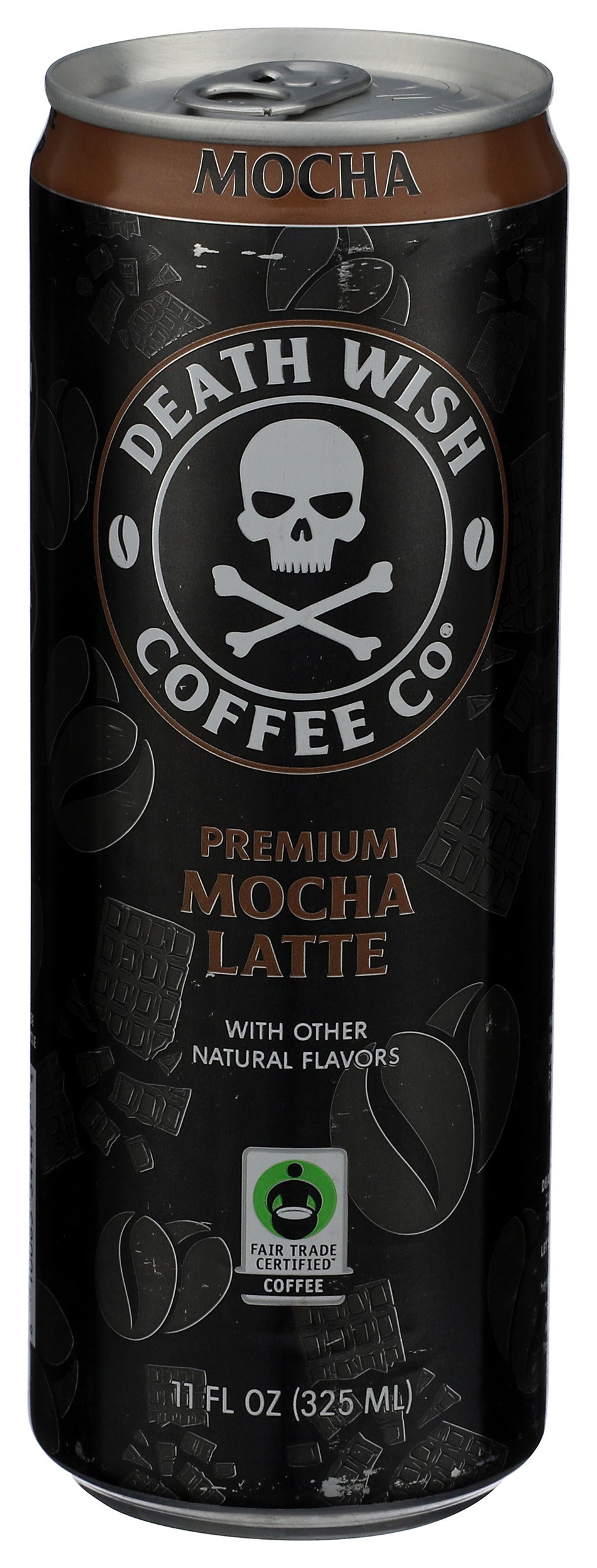 Death Wish Coffee Co Premium Mocha Latte on white background