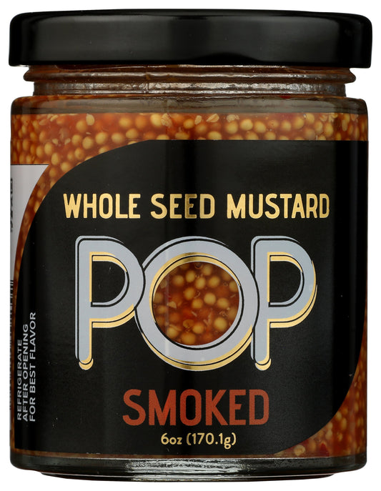 Pop Mustards whole seed mustard on white background