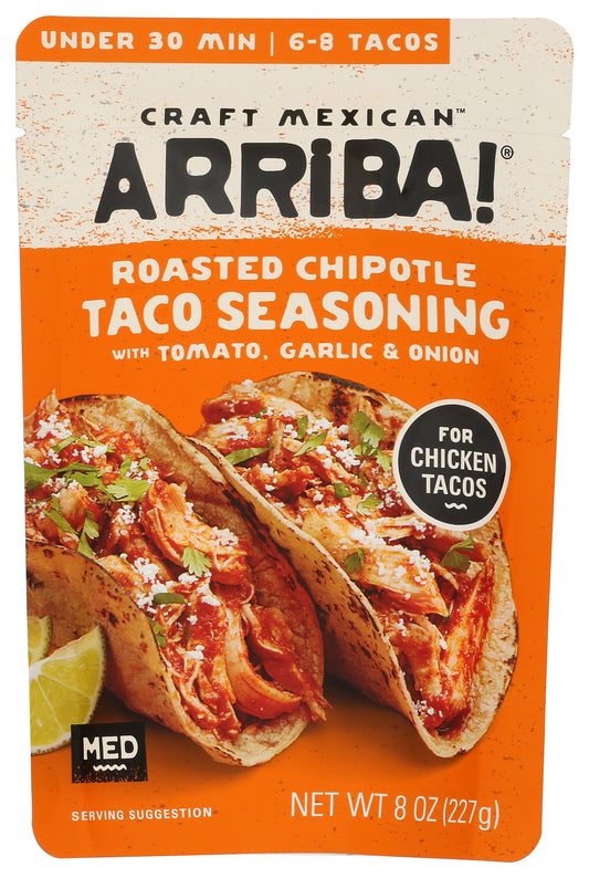 Arriba Roasted Chipotle Taco Seasoning on white background