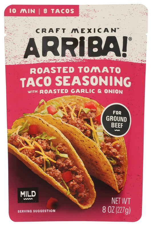 Arriba Roasted Tomato Taco Seasoning on white background