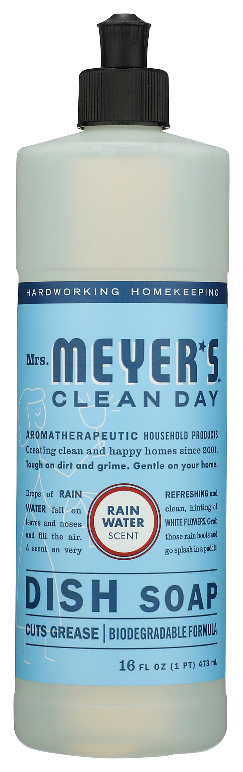 Mrs. Meyer's Clean Day Rain Water Dish Soap on white background